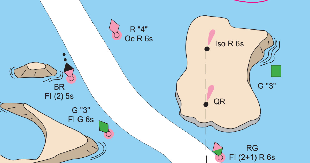 standard nautical chart with buoys